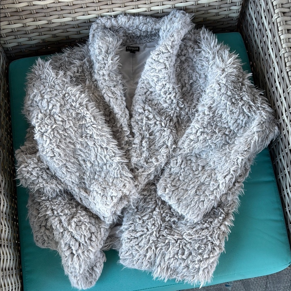 Cozy Gray Faux Fur Jacket